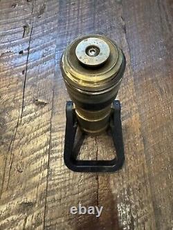 VTG AKRON 1.50 Style 3015 Solid Brass Fire Hose Nozzle 8 95 GPM 100 PSI Retro