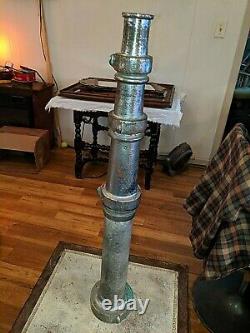 VTG Antique ELKHART FIRE HOSE NOZZLE STEAMPUINK 29 Tall (Great Lamp Base)