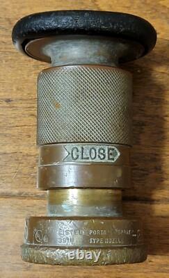 VTG Solid Brass POWHATAN 250 Industrial Fire Hose Portable Spray Nozzle Hydrant