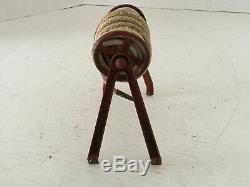 Vintage 1920's Buddy L Fire Truck Hose Reel with Original Hose and Nozzle