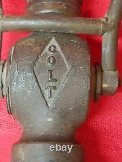 Vintage 1930s COLT Solid Brass Firemans Fire Hose Nozzle 5/16 Nozzle End