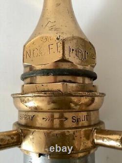 Vintage 1949 Fire brigade hose nozzle 17 long. X 5/8 by Knowsley N. C. F. B
