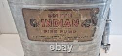 Vintage 1960s D. B. Smith Indian Fire Pump 5 Gallon with Hose & Nozzle Utica NY