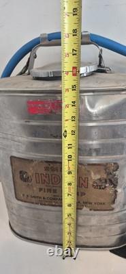 Vintage 1960s D. B. Smith Indian Fire Pump 5 Gallon with Hose & Nozzle Utica NY