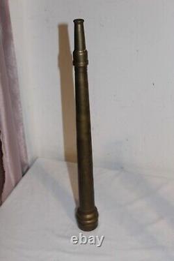 Vintage 1 1/2 Straight Brass Fire Nozzle 21 3/4 Long