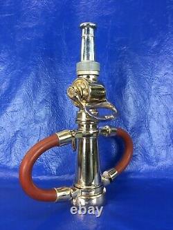 Vintage 21/2 in. Wooster Brass Co. 2 Handle Fire Nozzle Play Pipe/ Shut Off &tip