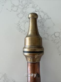 Vintage 25 Brass & Copper Fire Hose Nozzle Threaded End Antique Firefighter