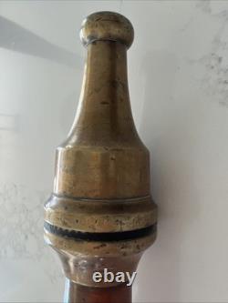 Vintage 25 Brass & Copper Fire Hose Nozzle Threaded End Antique Firefighter