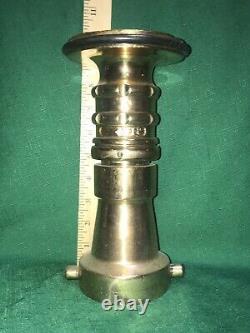 Vintage 2-1/2 Elkhart Brass Fire Nozzle Twist On Off