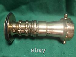 Vintage 2-1/2 Elkhart Brass Fire Nozzle Twist On Off