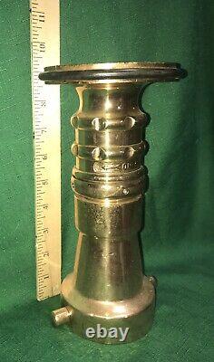 Vintage 2-1/2 Elkhart Brass Fire Nozzle Twist On Off