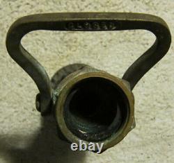 Vintage 2 Elkhart Brass Mfg. Co. Solid brass fire hose nozzle. #L200 SOS