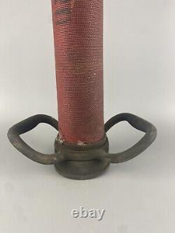 Vintage 30 Cord Wrapped Powhatan Fire Hose Nozzle Brass B&T Fire Rescue W. VA