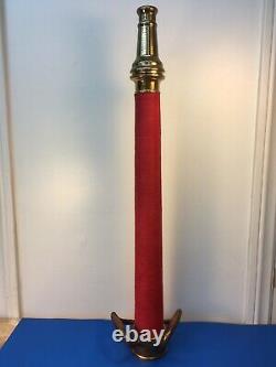 Vintage 30 In. Brass Red Cord W. D. ALLEN MFG. CO. Chicago Fire Nozzle