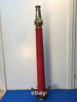 Vintage 30 In. Brass Red Cord W. D. ALLEN MFG. CO. Chicago Fire Nozzle