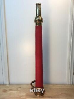 Vintage 30 In. Brass Red Cord W. D. ALLEN MFG. CO. Chicago Fire Nozzle