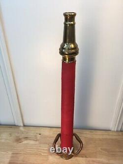 Vintage 30 In. Brass Red Cord W. D. ALLEN MFG. CO. Chicago Fire Nozzle