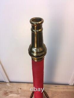 Vintage 30 In. Brass Red Cord W. D. ALLEN MFG. CO. Chicago Fire Nozzle