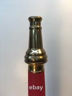 Vintage 30 In. Brass Red Cord W. D. ALLEN MFG. CO. Chicago Fire Nozzle