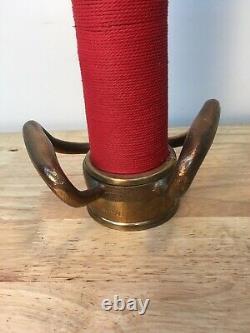 Vintage 30 In. Brass Red Cord W. D. ALLEN MFG. CO. Chicago Fire Nozzle