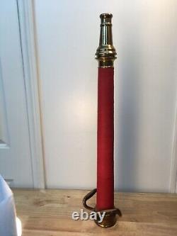 Vintage 30 In. Brass Red Cord W. D. ALLEN MFG. CO. Chicago Fire Nozzle