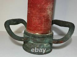 Vintage 30 In. Brass Red Cord W. D. ALLEN MFG. CO. Chicago Fire Nozzle Play Pipe