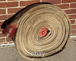 Vintage 50' FIRE HOSE Boston, NFD Brass Couplings RePurpose