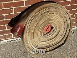 Vintage 50' FIRE HOSE Boston, NFD Brass Couplings RePurpose