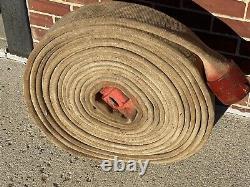 Vintage 50' FIRE HOSE Boston, NFD Brass Couplings RePurpose