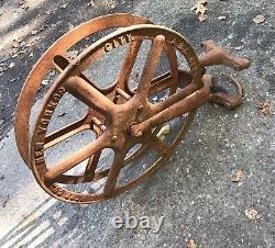 Vintage ABC New York Fire Hose Reel Industrial Firefighter Man Cave Decor NYFD
