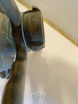 Vintage AKRON 1.50 NPSH BRASS FIRE HOSE NOZZLE TWO HANDED SWIVEL Ball with Handles