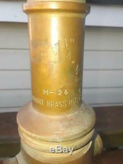 Vintage AKRON Brass & Elkhart Brass Fire Nozzle On / Off Ball w Black Handles