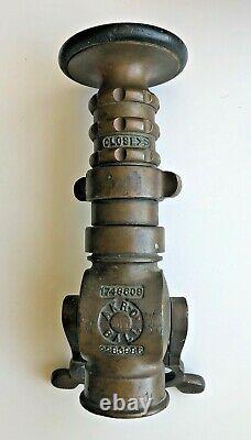 Vintage AKRON Brass Fire Hose Nozzle with ELKHART Tip FREE Shipping