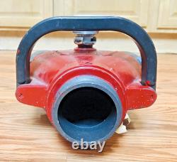 Vintage AKRON Brass Fire Hose Siamese Clapper Adapter Valve Hydrant Splitter NY