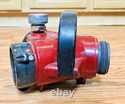 Vintage AKRON Brass Fire Hose Siamese Clapper Adapter Valve Hydrant Splitter NY