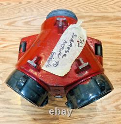 Vintage AKRON Brass Fire Hose Siamese Clapper Adapter Valve Hydrant Splitter NY