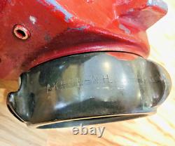 Vintage AKRON Brass Fire Hose Siamese Clapper Adapter Valve Hydrant Splitter NY