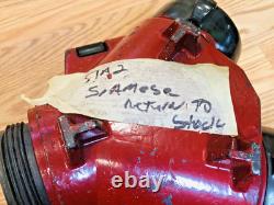 Vintage AKRON Brass Fire Hose Siamese Clapper Adapter Valve Hydrant Splitter NY