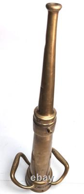 Vintage ALLEN CO Large Brass Firefighter Fire Hose Nozzle