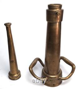 Vintage ALLEN CO Large Brass Firefighter Fire Hose Nozzle