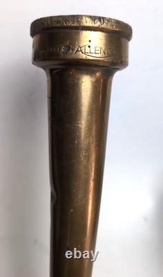 Vintage ALLEN CO Large Brass Firefighter Fire Hose Nozzle