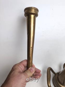Vintage ALLEN CO Large Brass Firefighter Fire Hose Nozzle