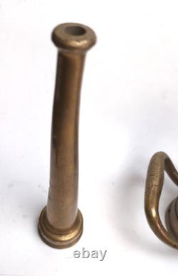 Vintage ALLEN CO Large Brass Firefighter Fire Hose Nozzle