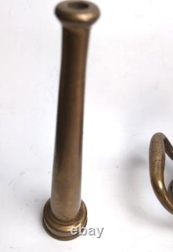Vintage ALLEN CO Large Brass Firefighter Fire Hose Nozzle