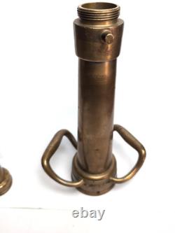 Vintage ALLEN CO Large Brass Firefighter Fire Hose Nozzle