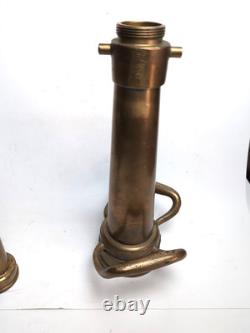 Vintage ALLEN CO Large Brass Firefighter Fire Hose Nozzle