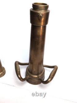 Vintage ALLEN CO Large Brass Firefighter Fire Hose Nozzle