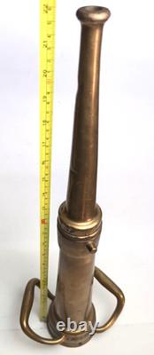 Vintage ALLEN CO Large Brass Firefighter Fire Hose Nozzle