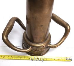 Vintage ALLEN CO Large Brass Firefighter Fire Hose Nozzle