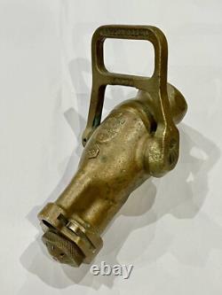 Vintage Akron 1 1/2 Fog Brass Mounted Hose Fire Fighting Nozzle Tip RARE VERSION